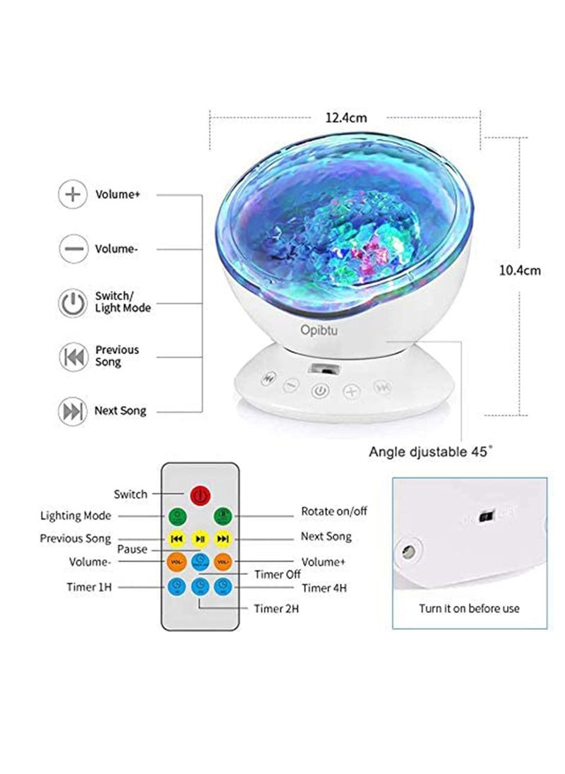 Ocean Wave Night Light for kids, LED Projection Lamp with 7 Colours, Built in Mini Music Player, Sleep Soothing Color Changing Lamp for Living Room and Bedroom, with Remote Control (White) - pzsku/Z05BB7BF3C8102C643881Z/45/_/1657851905/0c8ca29e-229d-40f2-9559-23bbcda5d2a2