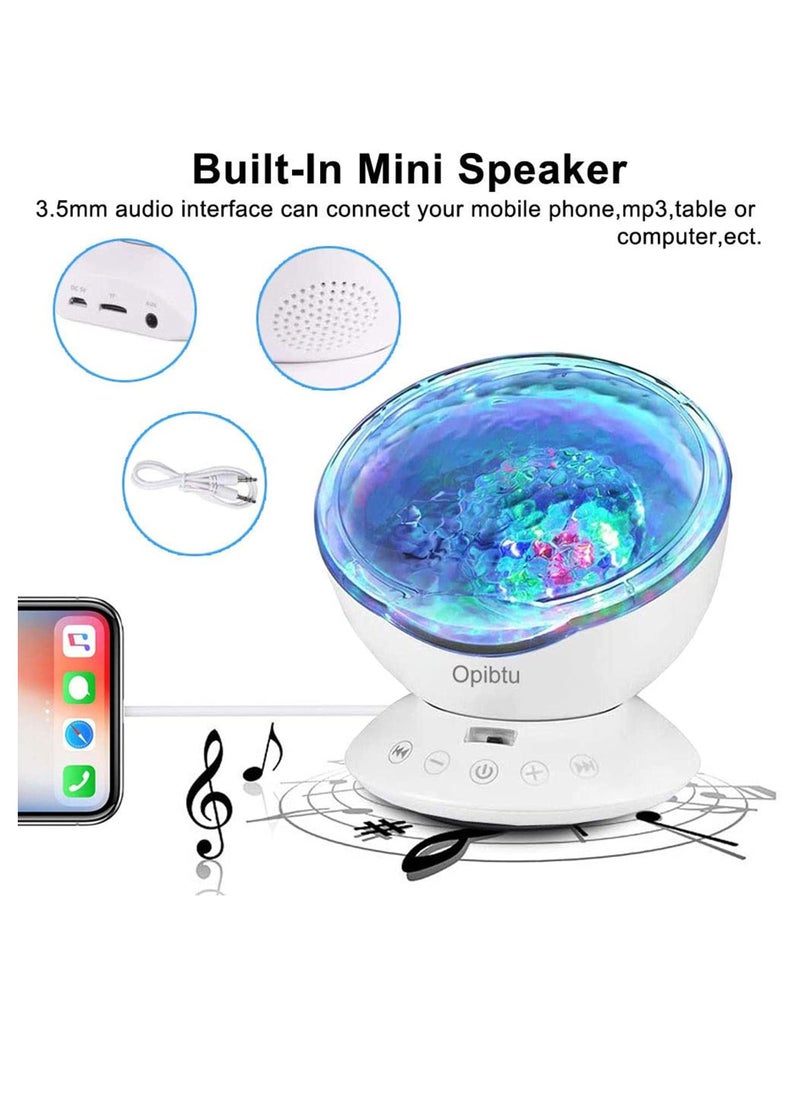 Ocean Wave Night Light for kids, LED Projection Lamp with 7 Colours, Built in Mini Music Player, Sleep Soothing Color Changing Lamp for Living Room and Bedroom, with Remote Control (White) - pzsku/Z05BB7BF3C8102C643881Z/45/_/1657851905/ce0de2ee-6ecc-4bae-9e3a-afce4fb66213