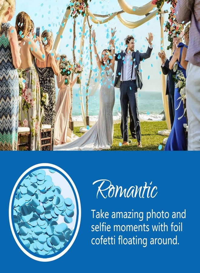 BATTIFE Teal Blue Metallic Glitter Foil Confetti 1.8oz - 0.6inch Round Bluey Table Confetti Dots for Wedding Celebration Party Decorations - Image 5
