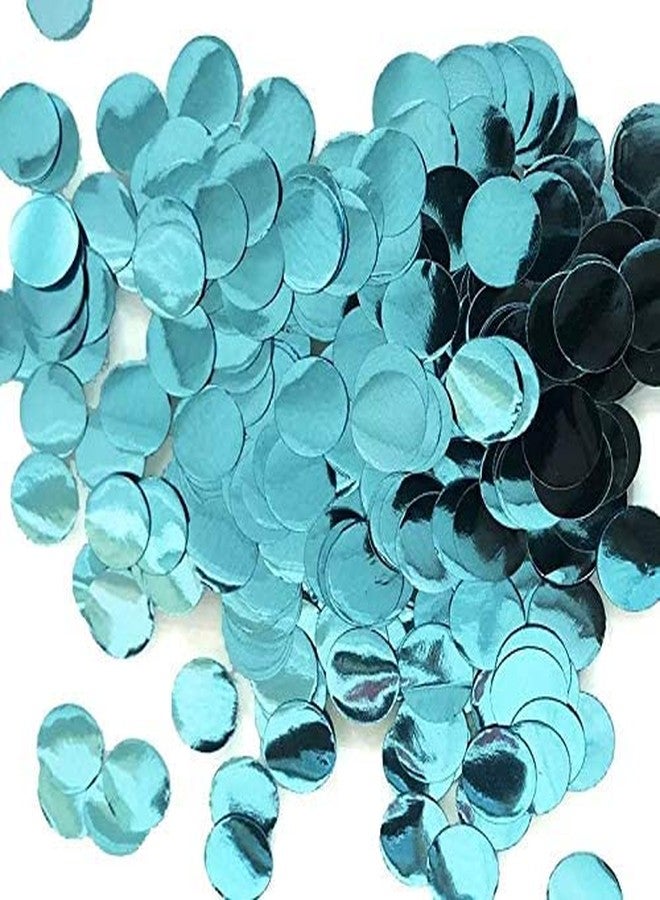 BATTIFE Teal Blue Metallic Glitter Foil Confetti 1.8oz - 0.6inch Round Bluey Table Confetti Dots for Wedding Celebration Party Decorations - Image 1