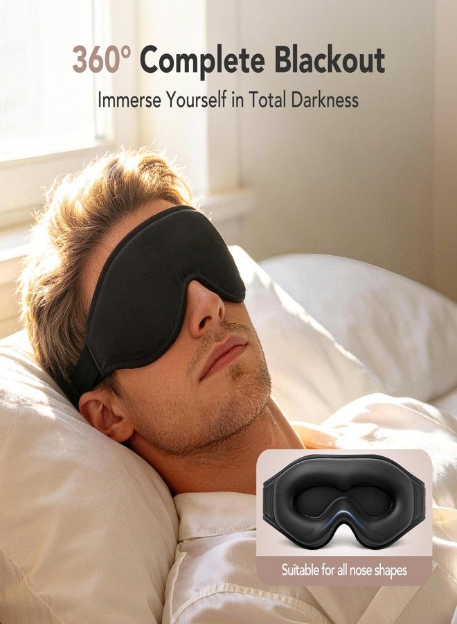 ARVYNE Sleep Mask for Side Sleepers, 100% Blackout Eye Mask for Sleeping with 3D Deep Contoured Cups, Zero Pressure Lash-Friendly, Adjustable Light Blocking Travel Mask for Men & Women, Black - Image 2