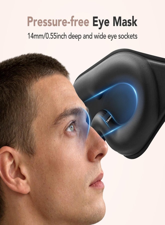 ARVYNE Sleep Mask for Side Sleepers, 100% Blackout Eye Mask for Sleeping with 3D Deep Contoured Cups, Zero Pressure Lash-Friendly, Adjustable Light Blocking Travel Mask for Men & Women, Black - Image 3