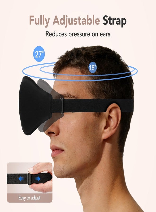 ARVYNE Sleep Mask for Side Sleepers, 100% Blackout Eye Mask for Sleeping with 3D Deep Contoured Cups, Zero Pressure Lash-Friendly, Adjustable Light Blocking Travel Mask for Men & Women, Black - Image 4