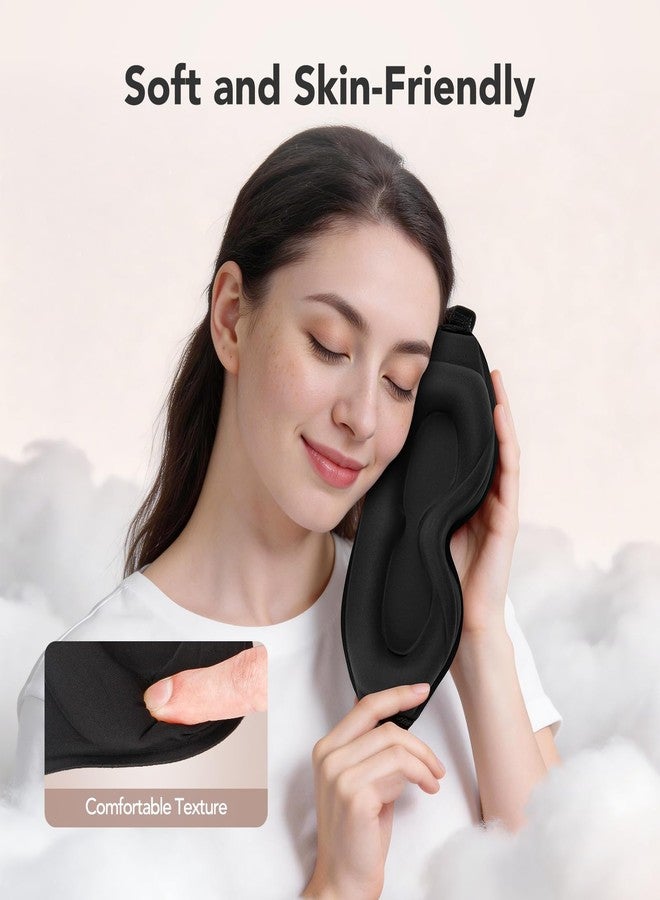 ARVYNE Sleep Mask for Side Sleepers, 100% Blackout Eye Mask for Sleeping with 3D Deep Contoured Cups, Zero Pressure Lash-Friendly, Adjustable Light Blocking Travel Mask for Men & Women, Black - Image 5