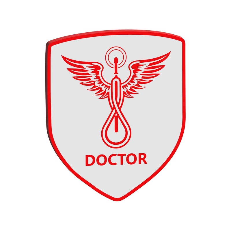 woopme Stylish Doctor Badge Emblem Logo Sticker for Cars & Bikes Vehicles (Doctor) - Image 1