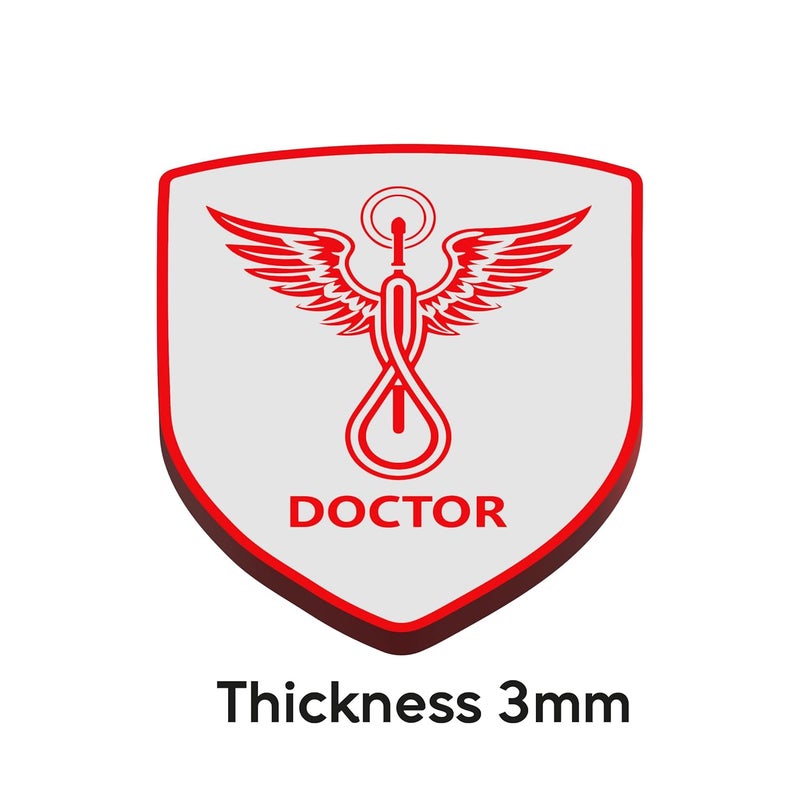 woopme Stylish Doctor Badge Emblem Logo Sticker for Cars & Bikes Vehicles (Doctor) - Image 2