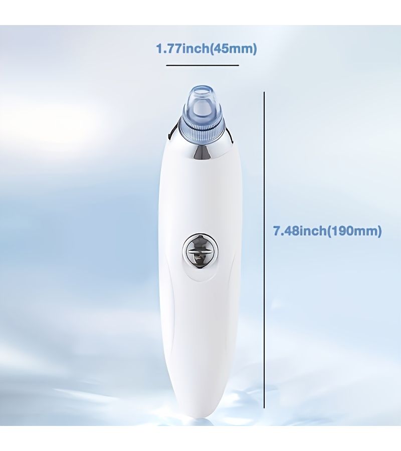 White Portable Blackhead Remover Pore Cleaner with 4 Probes Facial Acne Tool - Image 2