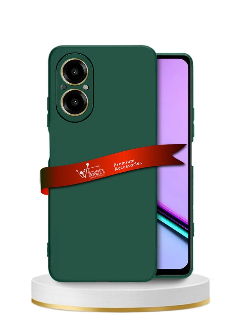 Wtech Soft Liquid Silicone Case Cover For Realme C67 4G 2023 Dark Green - Image 1