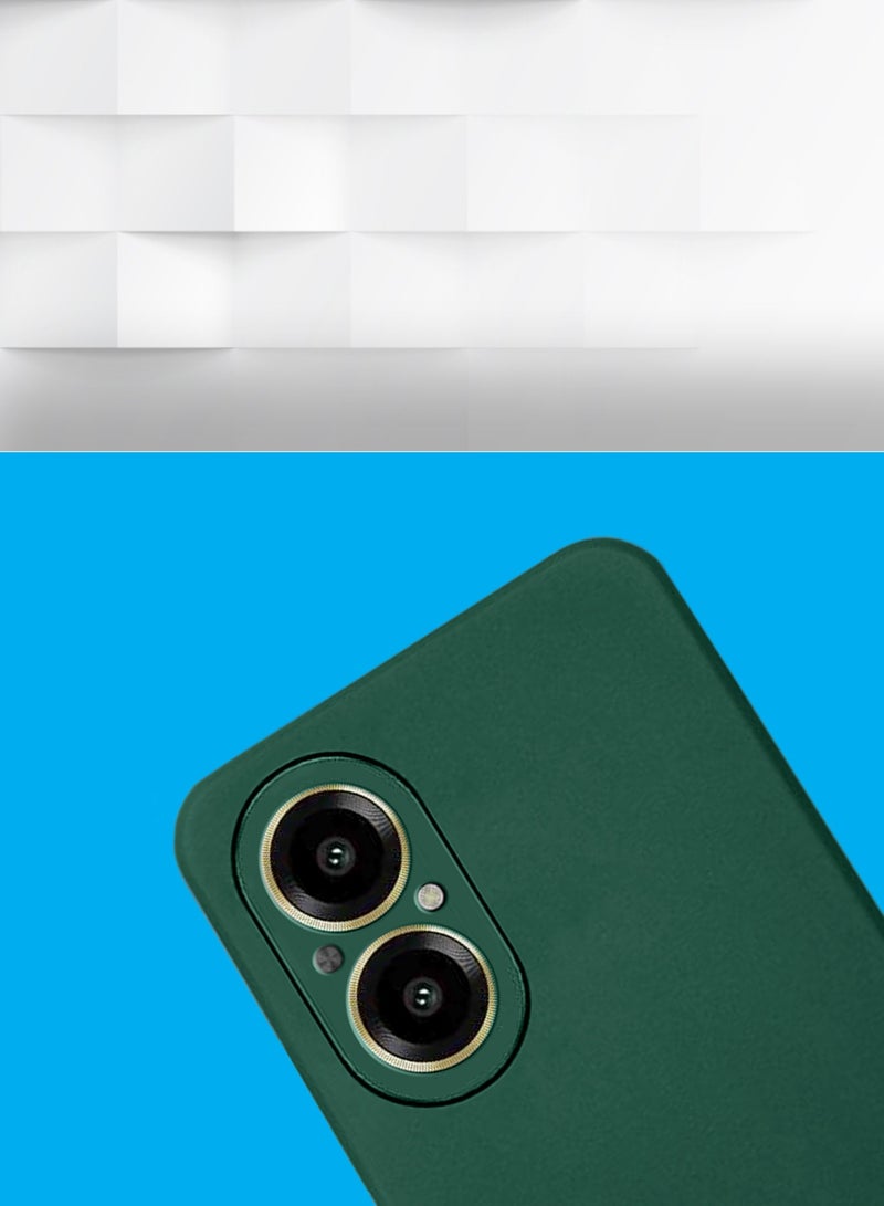 Wtech Soft Liquid Silicone Case Cover For Realme C67 4G 2023 Dark Green - Image 2