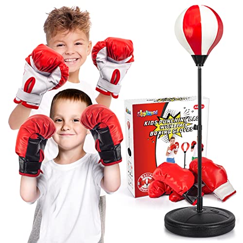 ShyLizard Punching Bag for Kids Included 2 Pack Boxing Gloves Boxing Toy Sets with Height Adjustable Stand for Boys Sports Gifts for Boys  Girls Age 5678910 Years Old - Image 1