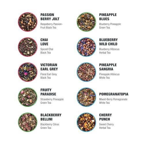 Tiesta Tea - Discovery Sampler Dry Flight Set, Loose Leaf, High to No Caffeine, Hot & Iced Up to 200 Cups, Tea Variety Pack with Green, Herbal, Black & Chai Brew, 20 Resealable Sample Pouches - Image 4