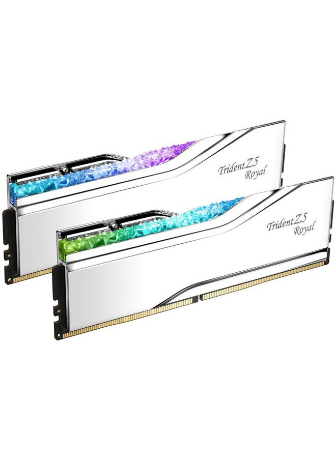 G.Skill Trident Z5 Royal Series DDR5 RAM (Intel XMP 3.0) 32GB (2x16GB) 6400MT/s CL30-39-39-102 1.40V Desktop Computer Memory U-DIMM - Silver (F5-6400J3039G16GX2-TR5S) - Image 1
