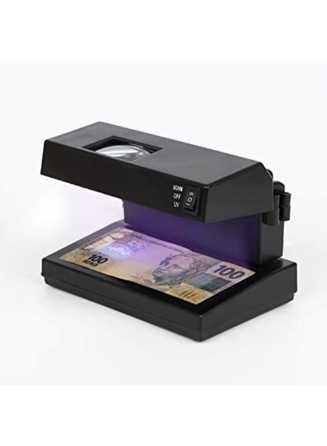Portable Desktop Counterfeit Bill Detector Cash Currency Banknotes Notes Checker Machine Support UV and Watermark Detection with Magnifier Forged Money Tester - Image 1