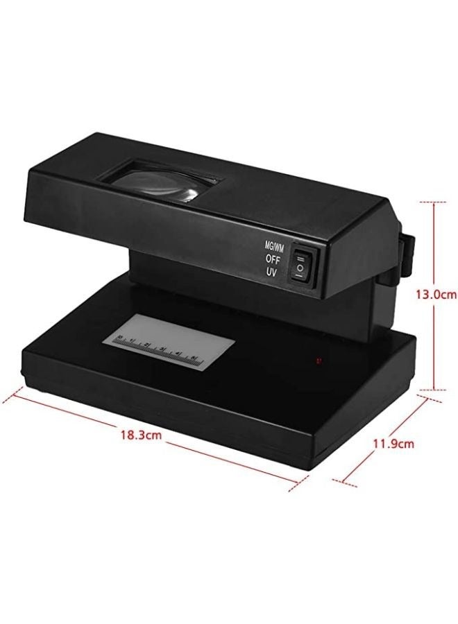Portable Desktop Counterfeit Bill Detector Cash Currency Banknotes Notes Checker Machine Support UV and Watermark Detection with Magnifier Forged Money Tester - Image 2
