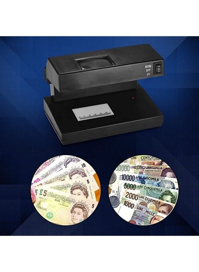 Portable Desktop Counterfeit Bill Detector Cash Currency Banknotes Notes Checker Machine Support UV and Watermark Detection with Magnifier Forged Money Tester - Image 4