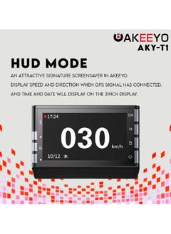 AKEEYO AKEEYO AKY-T1 4k Ultra HD 3-inch Compact Dash Cam Front and Rear Camera  - Image 2