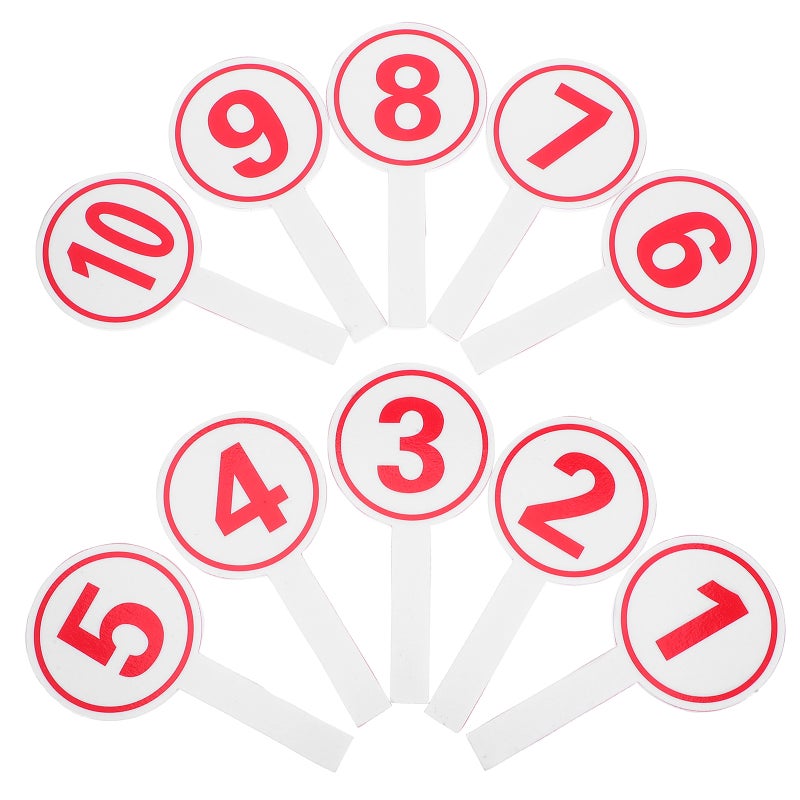 Handheld Number Score Paddles For Cheerleading Competitions 10Pcs Voting Scoreboards For Sports Events Lightweight Foam Material Bright Color Design - Image 1