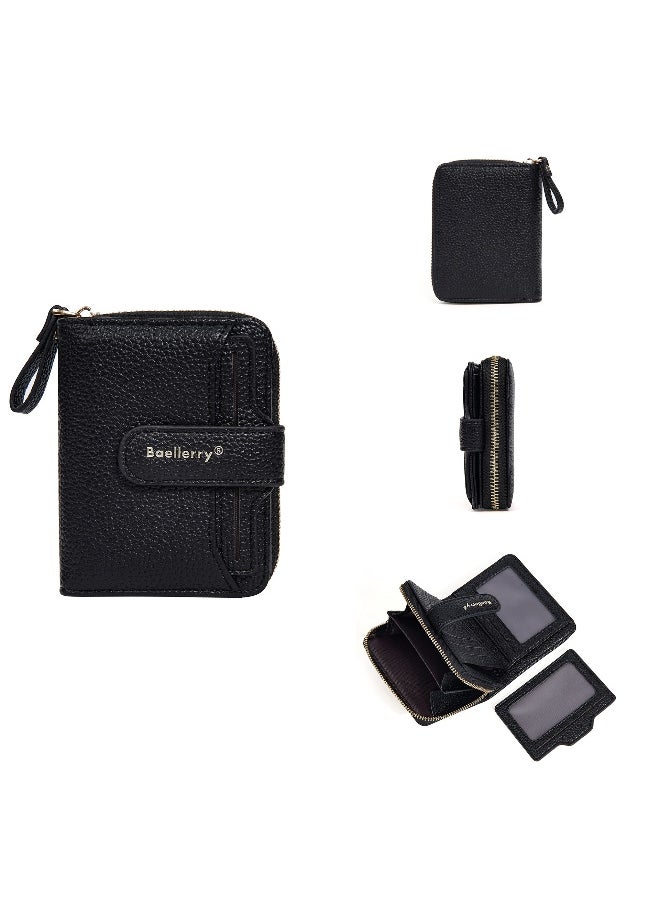 baellerry Korean Women's Purse Short Fashion Button Multi-card Wallet Advanced Sense Coin Wallet  - Image 1