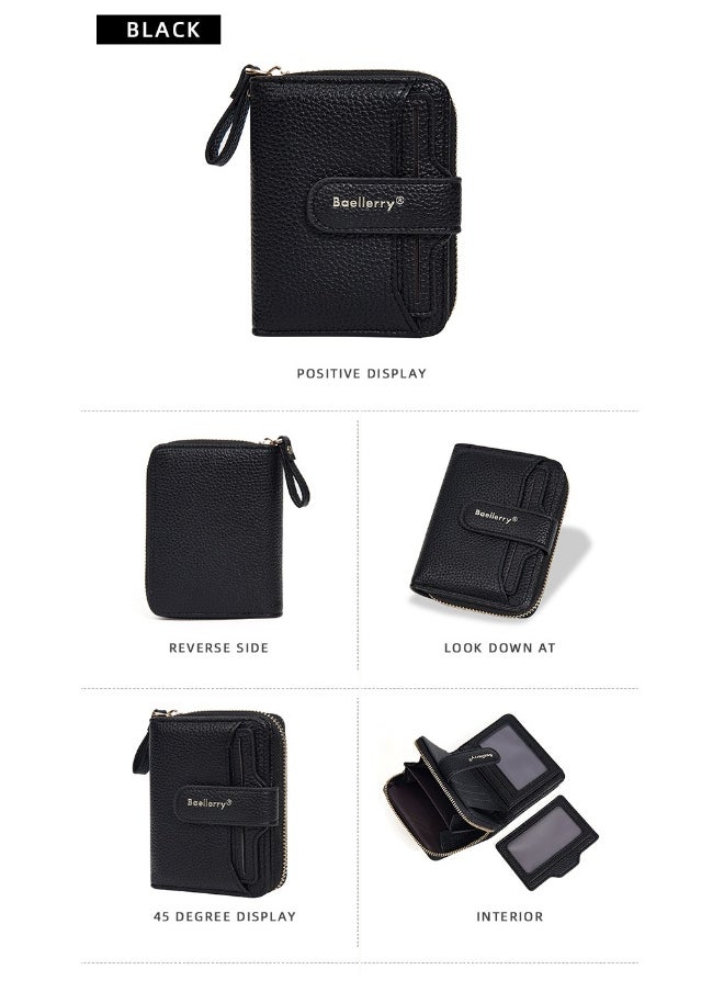 baellerry Korean Women's Purse Short Fashion Button Multi-card Wallet Advanced Sense Coin Wallet  - Image 2