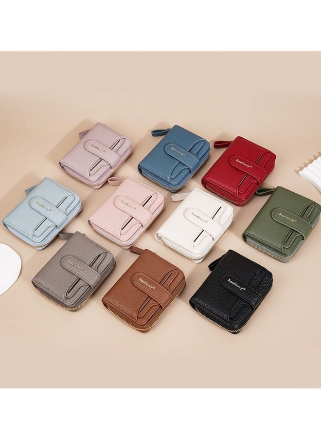 baellerry Korean Women's Purse Short Fashion Button Multi-card Wallet Advanced Sense Coin Wallet  - Image 3