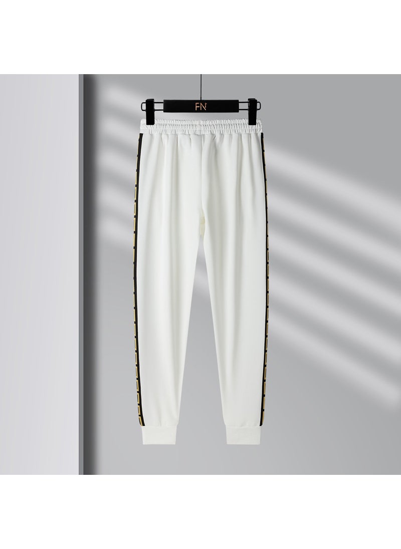 Generic Spring Autumn Mens Casual Sport Tracksuit Korean Fashion White  - Image 5