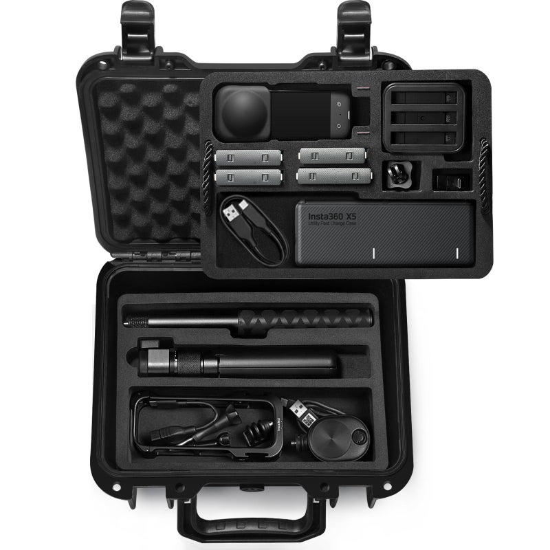 Lekufee Lekufee Portable Waterproof Carrying Case Compatible with Insta360 X5/Insta360 X4/ Insta360 X3 / Insta360 ONE X2 Action Camera and More Accessories(Case Only)  - Image 1