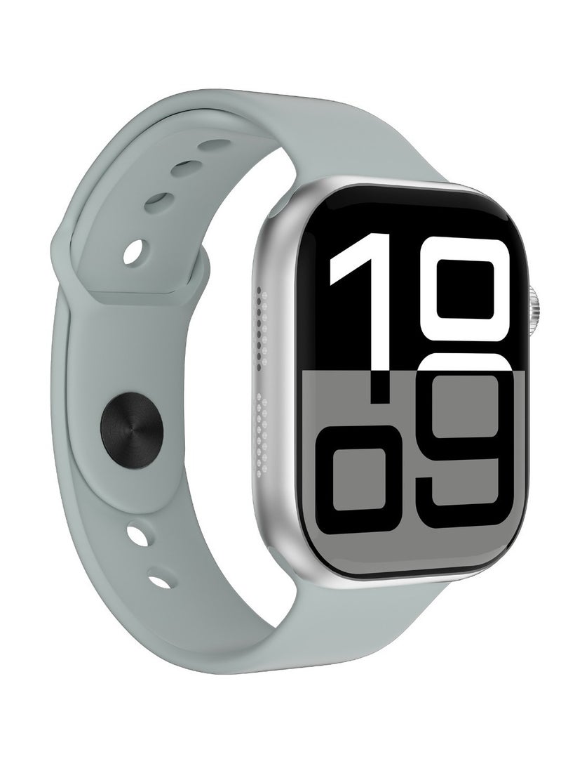 GREEN LION Active SE 46 Smart Watch / 2.07 Display / Calculator / Heart Rate / 3D Transition / Games / Bluetooth Camera and Call / Workout / Notification - Silver & Grey Strap - Image 1