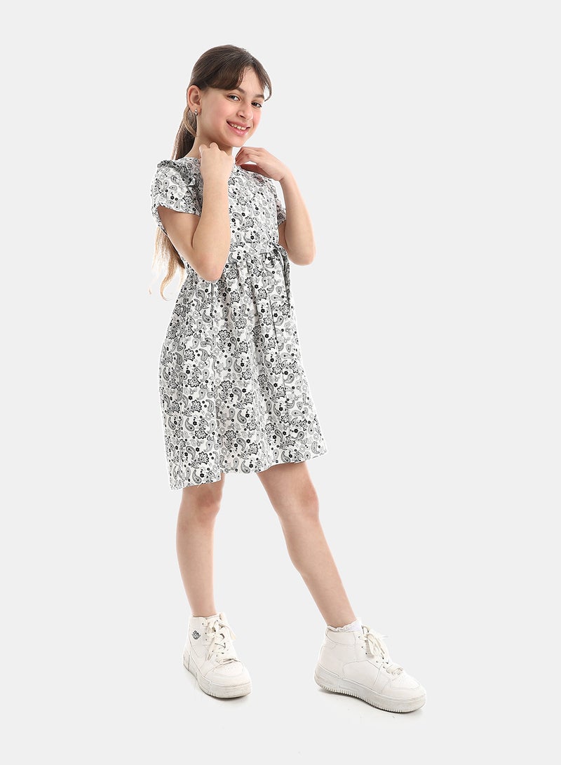 Andora Crew Neck Patterned Dress - Image 2