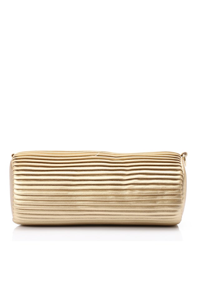 DejaVu One Main Compartment Zipper Closure Plisse Cross Bag - Gold - Image 2