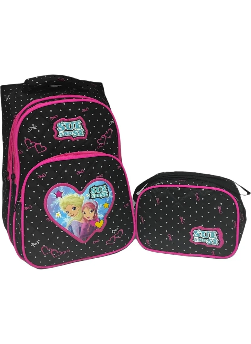 Waddell Sue And Se Spotted Primary School Backpack and Lunch Bag 5044