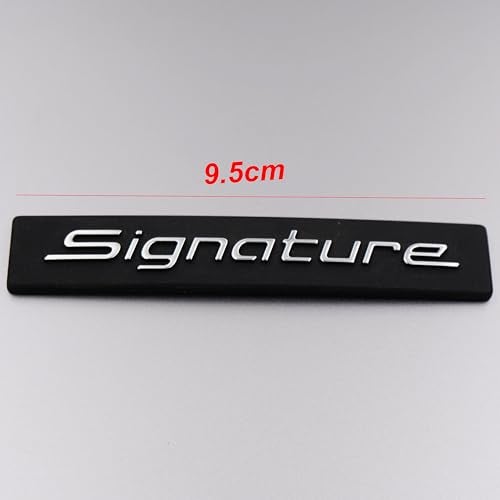 Asraw Chrome Finish Signature CAR Badge Emblem Monogram Logo Decals Wraps 3D Sticker for for Cars Signature Size (9.5x2 cm) - Image 2