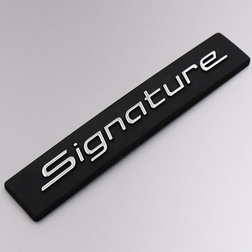 Asraw Chrome Finish Signature CAR Badge Emblem Monogram Logo Decals Wraps 3D Sticker for for Cars Signature Size (9.5x2 cm) - Image 1