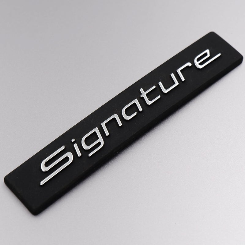 Asraw Chrome Finish Signature CAR Badge Emblem Monogram Logo Decals Wraps 3D Sticker for for Cars Signature Size (9.5x2 cm) - Image 5