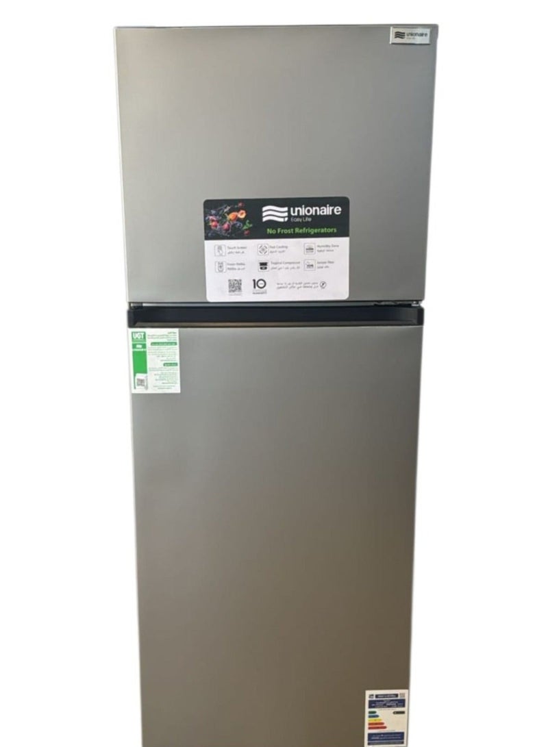 Unionaire Smart Defrost Refrigerator, 310 Liters, 2 Doors, Silver URN-320 - Image 1