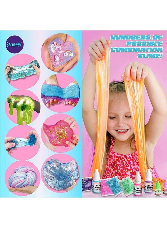 Jamal Diy Slime Toys Gifts For Kids Fluffy Cloud Foam Squish Glitter Slime Making Kits With With Unicorn Charms ! Slime Kits For Girls And Boys 6 Year+ - Image 4