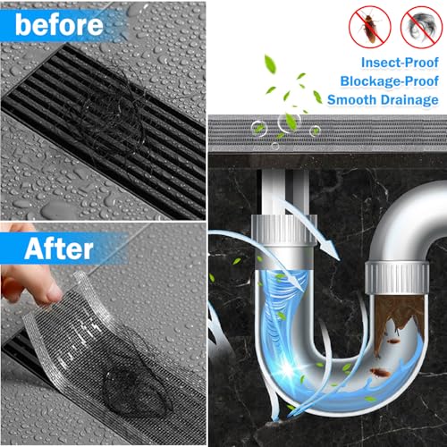 BendJoy Drain Cover Self Adhesive Mesh Roll, Drain Guard Mesh Strainer for Sink, Bathroom & Kitchen, Floor Drain Stickers, PVC, White, Brushed Finish - Image 4