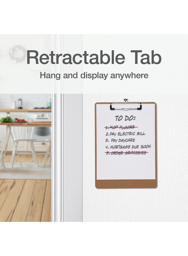 Oxford Brown Clipboards, Metal Clip with Plastic Corners, Writing Surface with Hanging Loop, Brown, 12.5" x 9", 6 Pack (25401) - Image 5