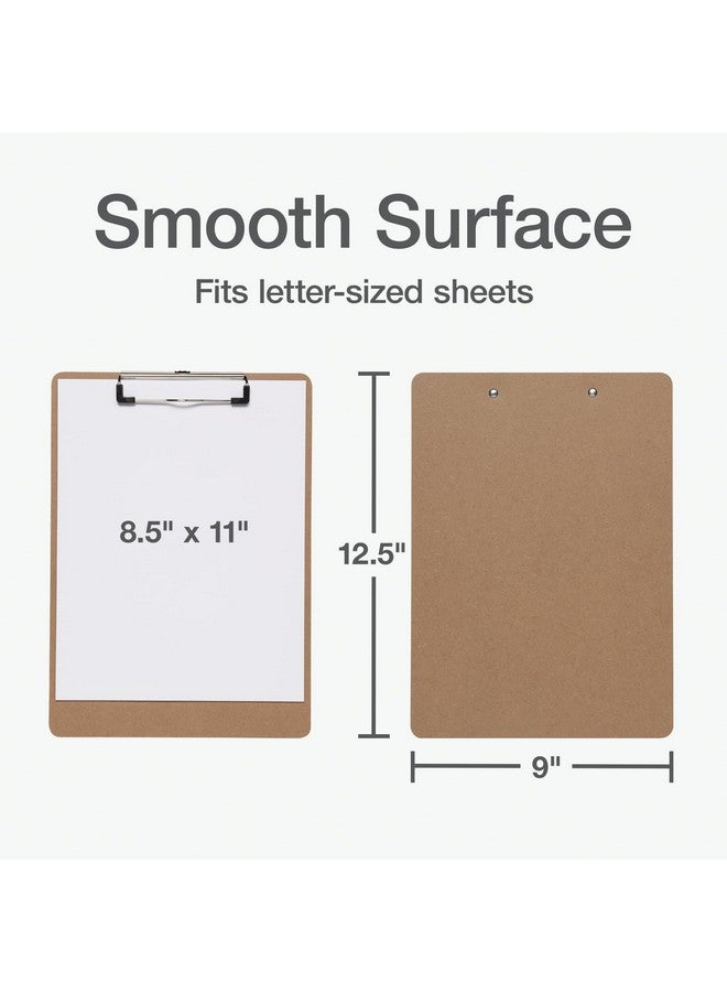 Oxford Brown Clipboards, Metal Clip with Plastic Corners, Writing Surface with Hanging Loop, Brown, 12.5" x 9", 6 Pack (25401) - Image 2