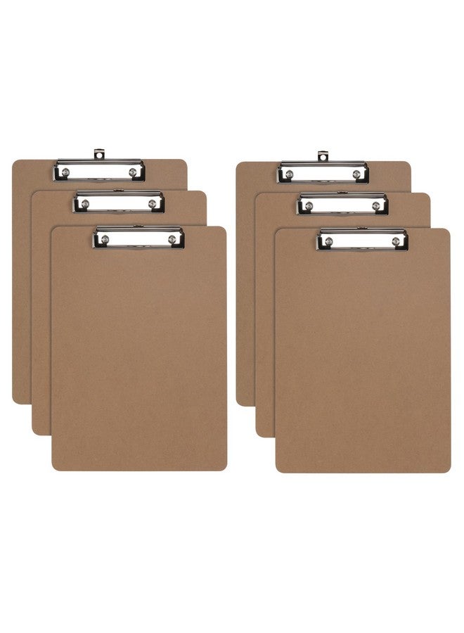 Oxford Brown Clipboards, Metal Clip with Plastic Corners, Writing Surface with Hanging Loop, Brown, 12.5" x 9", 6 Pack (25401) - Image 1