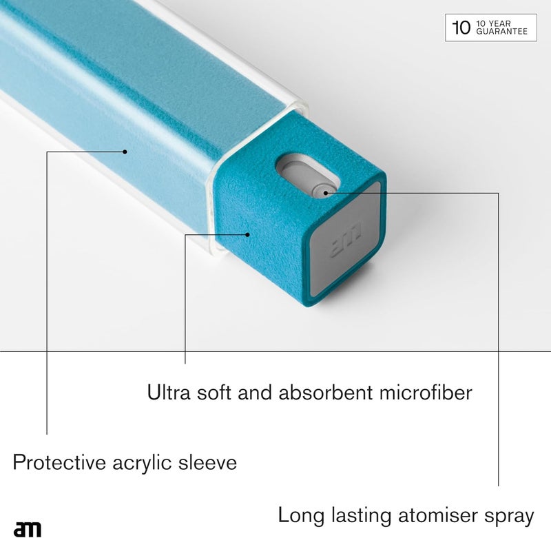 am 2 in 1 Screen Cleaner Mist Spray - Versatile for Computers, Phones, iPads, Laptops, and Car Smart Screens, Refillable and Eco-Friendly, Includes Harm-free Liquid, 1 Pack, Blue - Image 3