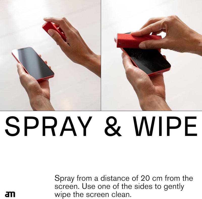 am 2 in 1 Screen Cleaner Mist Spray - Versatile for Computers, Phones, iPads, Laptops, and Car Smart Screens, Refillable and Eco-Friendly, Includes Harm-free Liquid, 1 Pack, Blue - Image 4