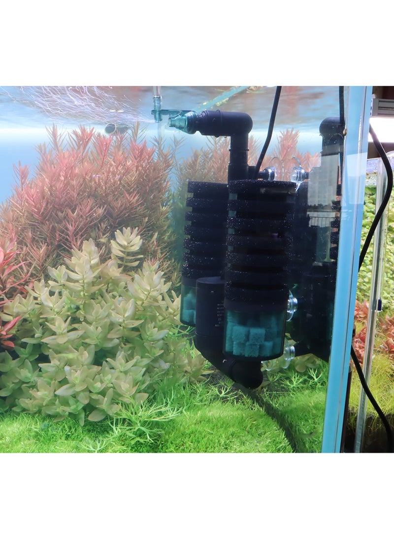 SYOSI - Aquarium Sponge Filter Bubbler with Ultra Quiet Water Pump and Ceramic Balls Mini 3 in 1 silent Fish Tank Electric Filter Oxygen Pump IPX8 Watterproof for Fish Shrimp Breeding Tank 15-50 Gallon - Image 1