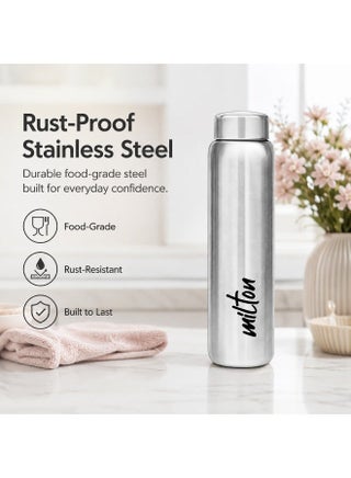Stainless Steel Water Bottle, 920 ml, Leakproof Lid for Everyday Hydration, Reusable Drinkware, Silver, 1 Piece - view 3
