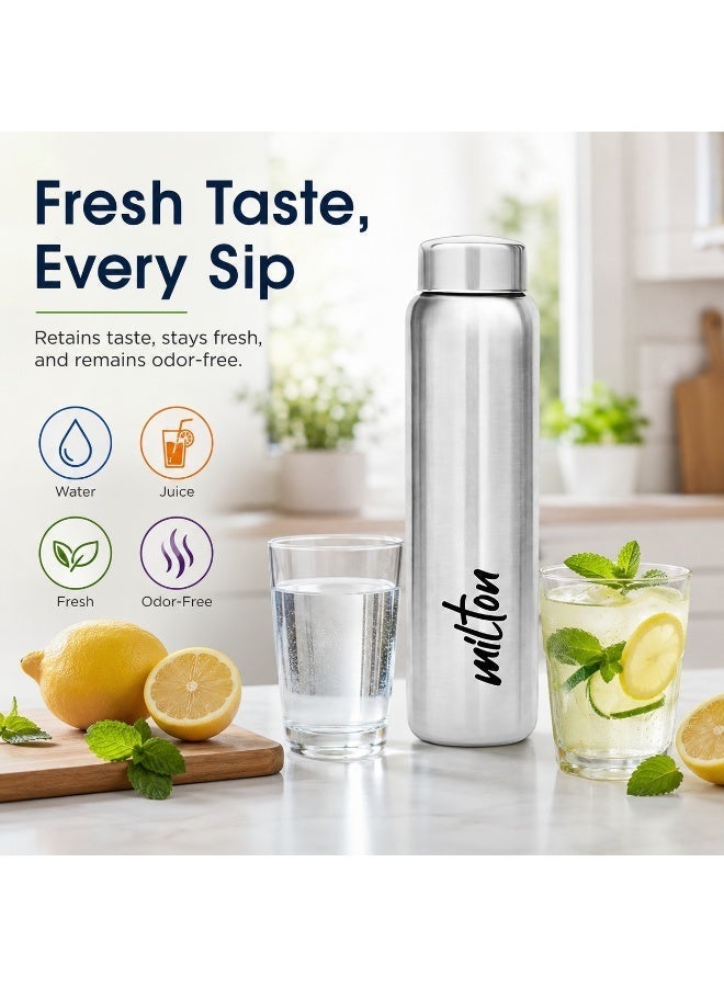 Milton Stainless Steel Water Bottle, 920 ml, Leakproof Lid for Everyday Hydration, Reusable Drinkware, Silver, 1 Piece - Image 2