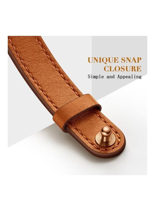 NIBEMINENT 14mm Couple Style Leather Replacement Strap Watchband For Apple Watch Series 7/6/SE/5/4/3/2/1 45/44/42mm Multicolour - Image 3