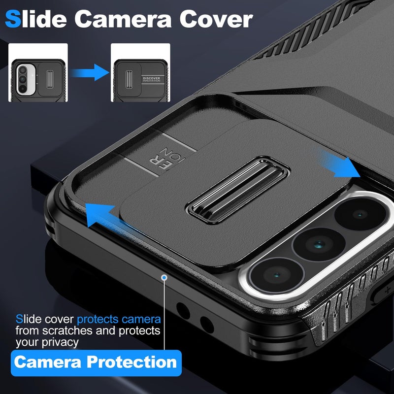 HuHa Case Cover For Samsung Galaxy A56 5G Sliding Camshield Phone Case(Black) - Image 3
