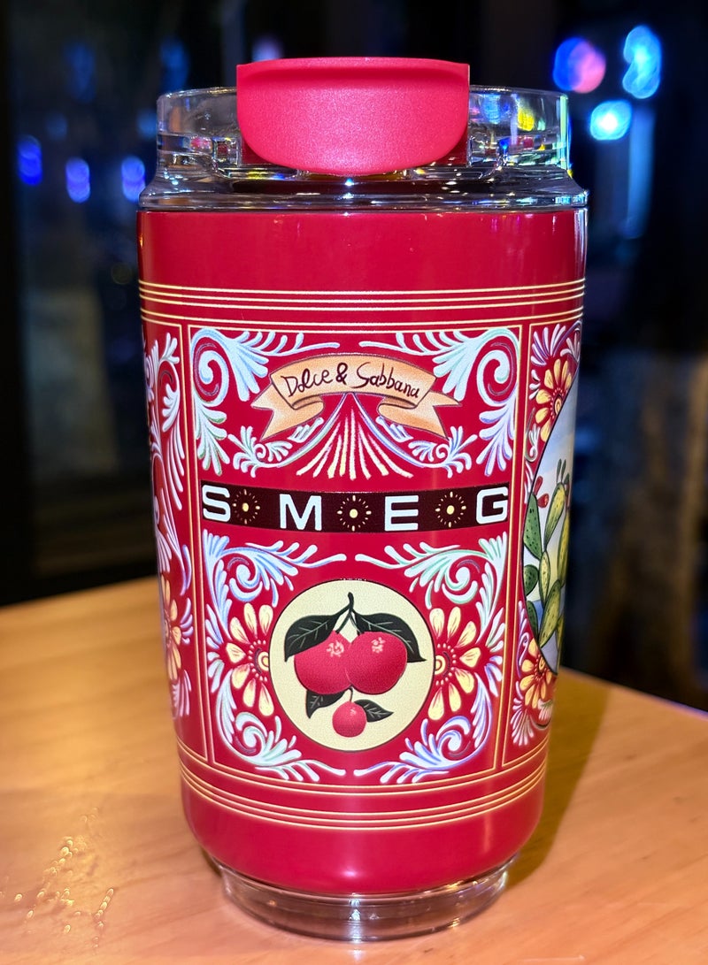 smeg Coffee Mug, 50s Style Wall Mug, Leak Proof Anti Slip Insulated Travel Mug, Lightweight And Portable Coffee Tumbler, Easy To Clean Thermos Cup For Tea Coffee, (1pc, Red, 320ml) - Image 3