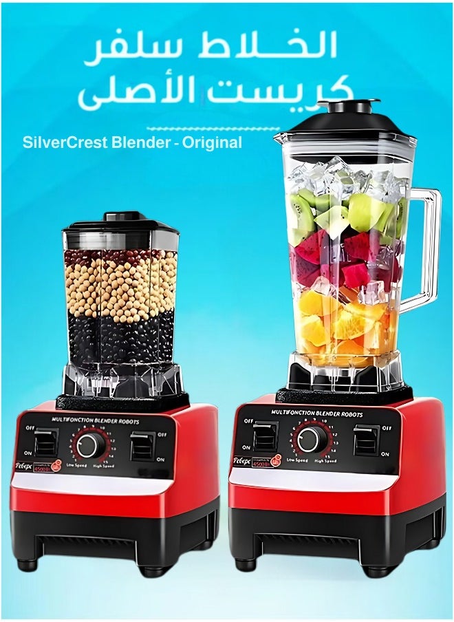 SILVER CREST Professional Blender | 2L High-Power Smoothie Maker & Grinder | Commercial Grade Food Processor With 6 Blades  - Image 1