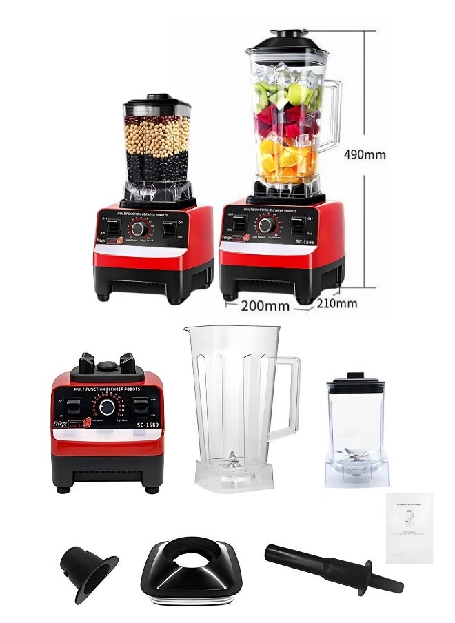 SILVER CREST Professional Blender | 2L High-Power Smoothie Maker & Grinder | Commercial Grade Food Processor With 6 Blades  - Image 4