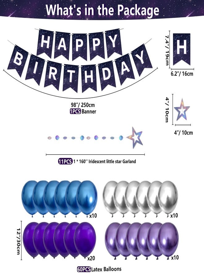 Inspireyee 233 Pcs Space Galaxy Party Decoration Star Party Supplies Ramadan Party Supplies Purple Galaxy party Tableware Set Plates Napkins Tablecloth Birthday Banner Favors Ramadan Decoration for 20 Guests - Image 3